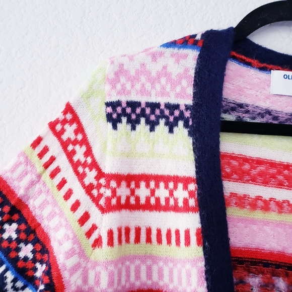 Old Navy Fair Isle Long Line Open-Front Sweater - Picture 9 of 10